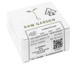 Raw Garden Live Resin LA Cartridge with tropical terpenes – solventless, lab-tested vape