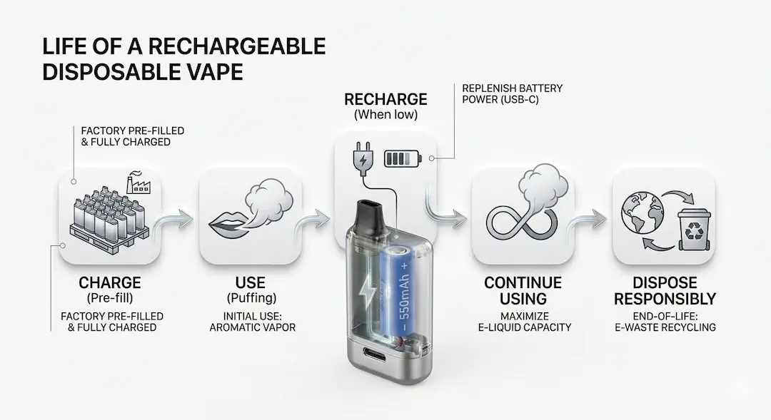 Lost Mary Rechargeable Disposable Vape featuring USB-C charging port and battery technology
